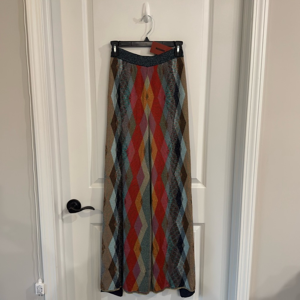 Missoni Zigzag Multicolor Print Glitz Flare Leg Pants